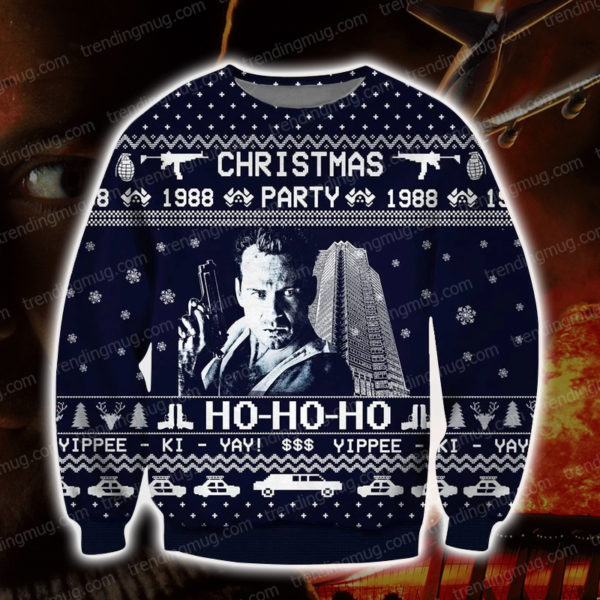 Die Hard Knitting Pattern 3D Print Ugly Christmas Sweater Jisubin Apparel