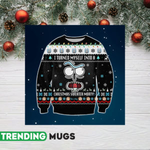 Rick And Morty I Turned Myself Into A Christmas Sweater Morty 3D Print Ugly Sweater Jisubin Apparel