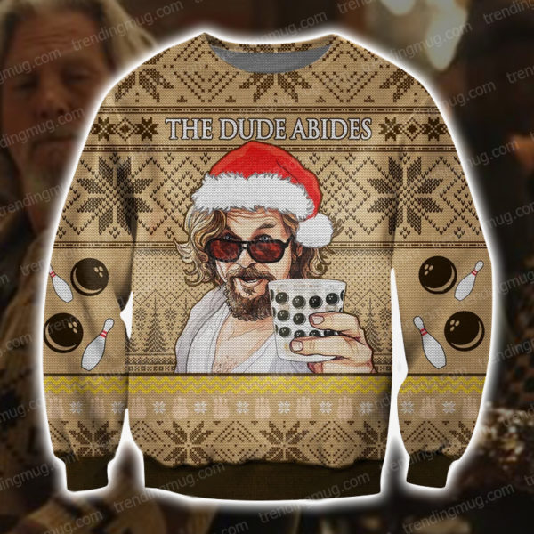 The Dude Abides Knitting Pattern 3D Print Ugly Christmas Jisubin Apparel