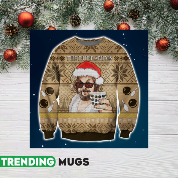 The Dude Abides Knitting Pattern 3D Print Ugly Christmas Jisubin Apparel