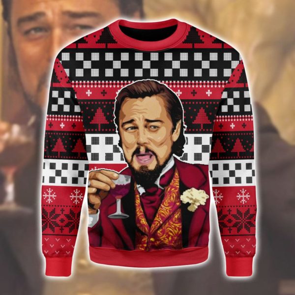 Leonardo DiCaprio Laughing 3D Christmas Sweatshirt Jisubin Apparel