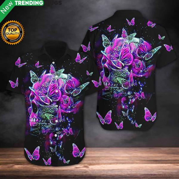 Skull Purple Hawaii Shirt Ha105476