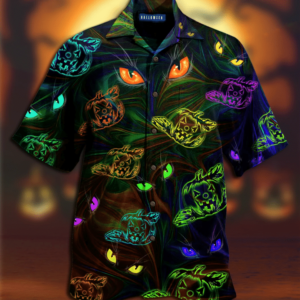 Groovy Pumpkins Cat Eyes Hawaiian Shirt Jisubin Apparel