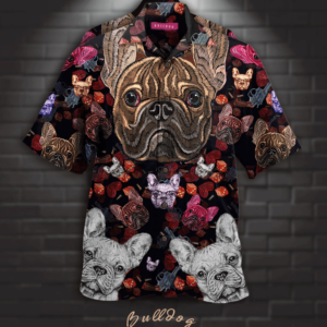 Bulldog Embroidery Hawaiian Shirt Jisubin Apparel