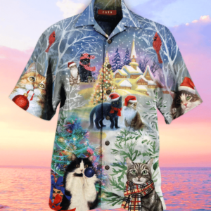 Have A Purry Purry Christmas Cat Hawaiian Shirt Jisubin Apparel