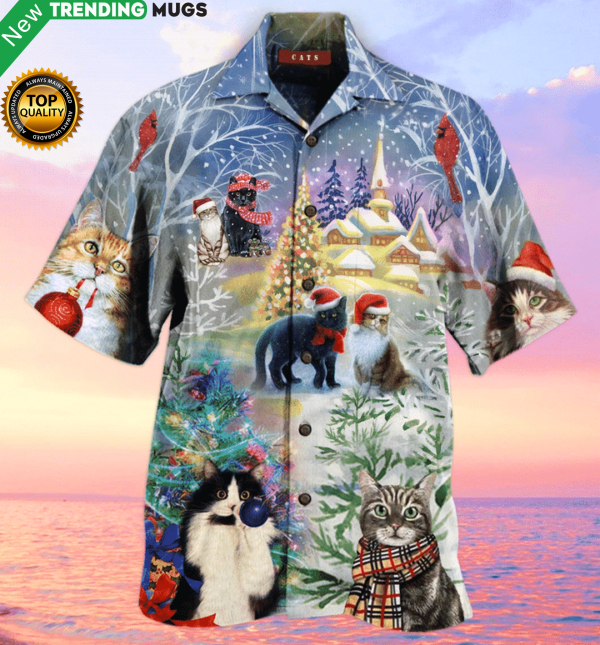 Have A Purry Purry Christmas Cat Hawaiian Shirt Jisubin Apparel