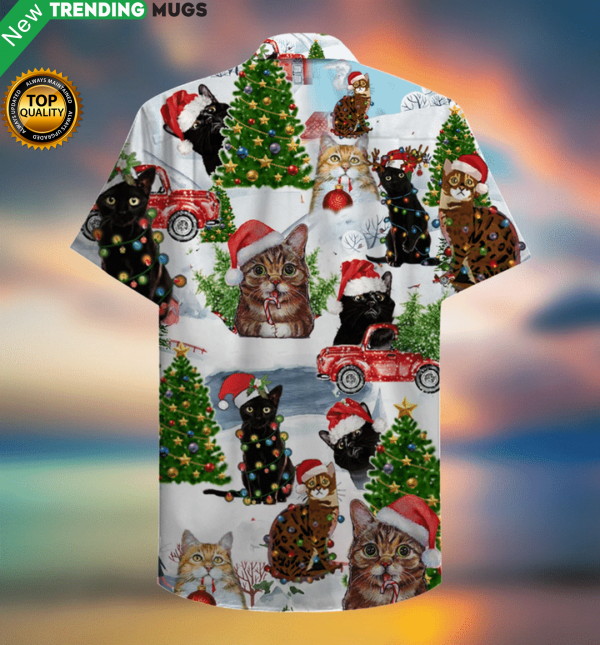 Christmas Cat Hawaiian Shirt Jisubin Apparel