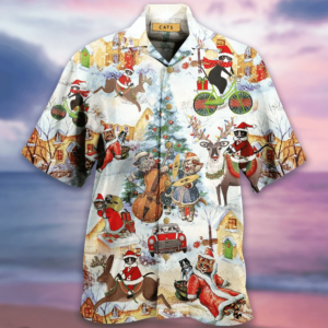 Meowy Christmas Hawaiian Shirt Jisubin Apparel