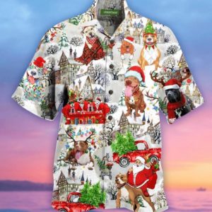 Christmas Pitbull Hawaiian Shirt Jisubin Apparel