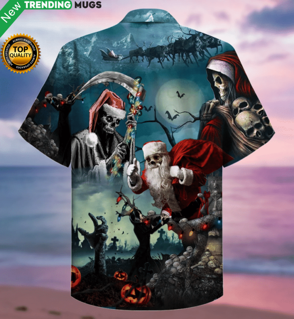 Christmas Santa Claus Skull Hawaiian Shirt Jisubin Apparel