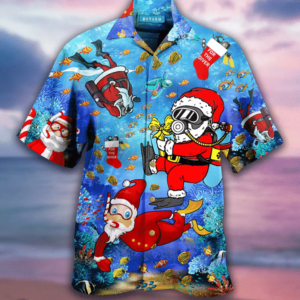 Christmas Santa Claus Dives Hawaiian Shirt Jisubin Apparel