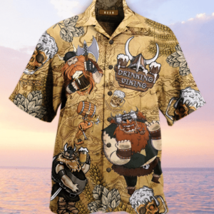 Drinking Beer Viking Hawaiian Shirt Jisubin Apparel