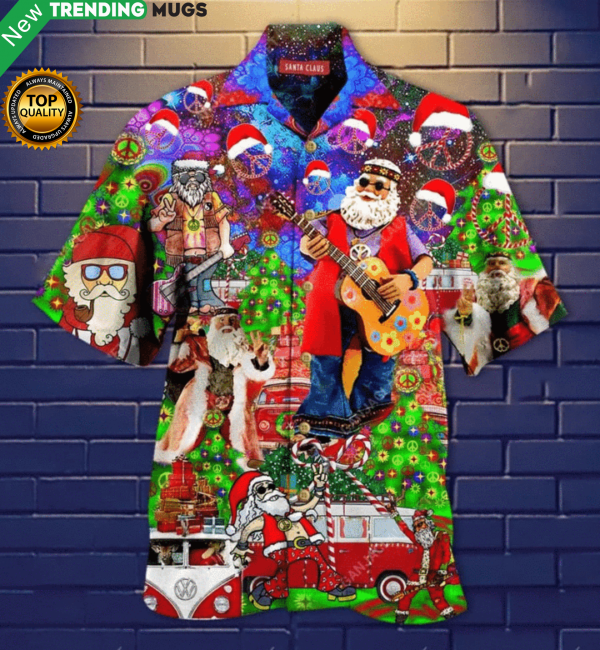 Love Hippie and Merry Christmas Hawaiian Shirt Jisubin Apparel