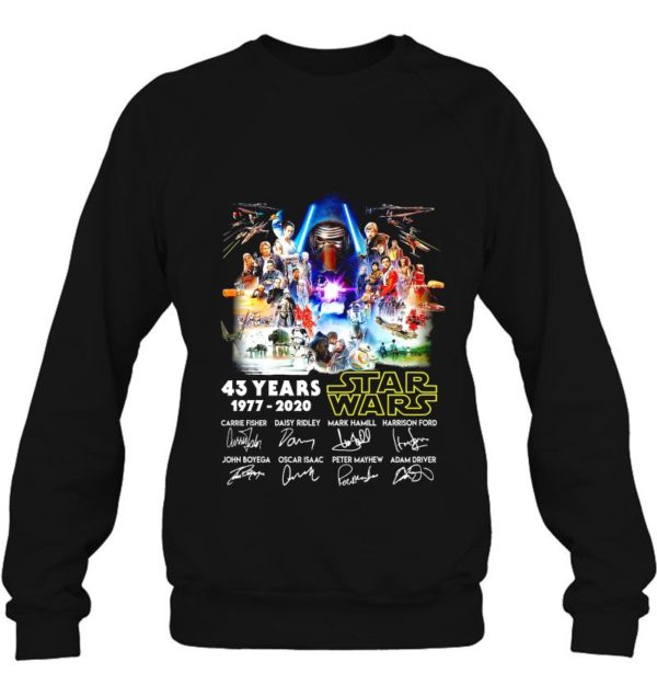43 Years Star Wars 1977 2020 Signatures Shirt Jisubin Apparel