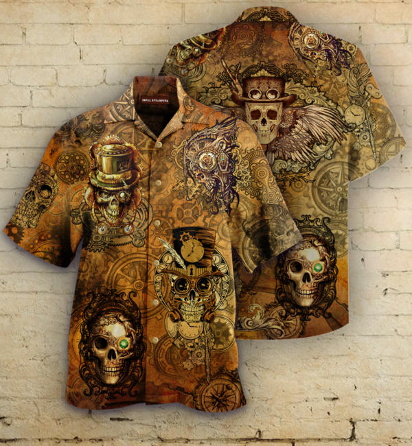 Skull Steampunk Hawaiian Shirt Jisubin Apparel