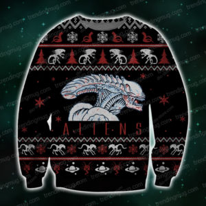 Alien Knitting Pattern 3D Print Ugly Christmas Sweater Jisubin Apparel