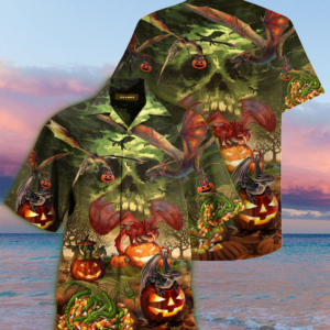 Spooky Dragon Halloween Hawaiian Shirt Jisubin Apparel
