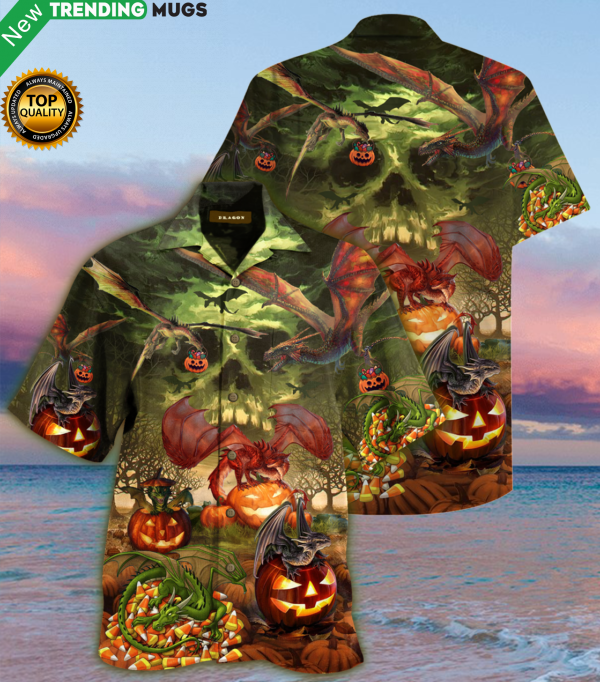 Spooky Dragon Halloween Hawaiian Shirt Jisubin Apparel