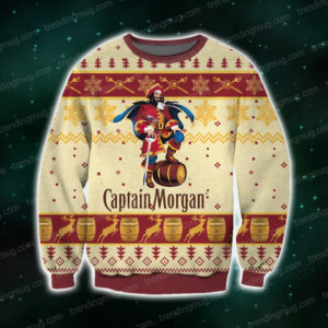 Captain Morgan Knitting Pattern 3D Print Ugly Sweater Jisubin Apparel