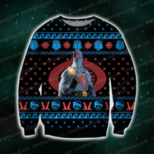 Cobra Commander Knitting Pattern 3D Print Ugly Christmas Sweater Jisubin Apparel