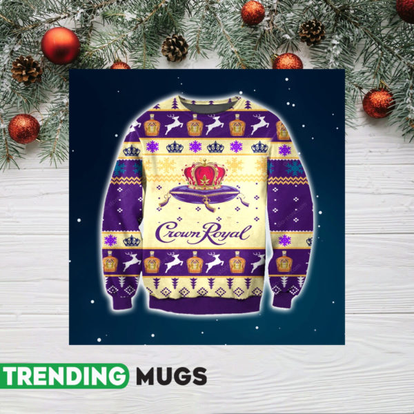 Crown Royal Kniting Pattern 3D Print Ugly Sweater Jisubin Apparel