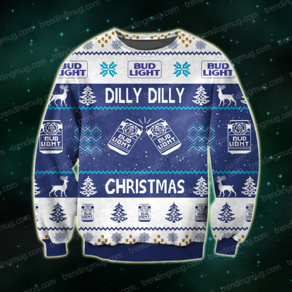 Dilly Dilly Bud Light Knitting Pattern 3D Ugly Sweater Jisubin Apparel