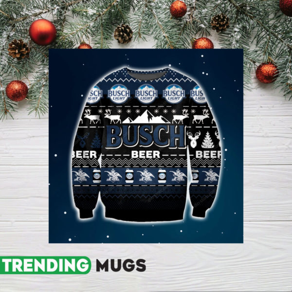 Dark Busch Beer Kniting Pattern 3D Print Ugly Sweater Jisubin Apparel