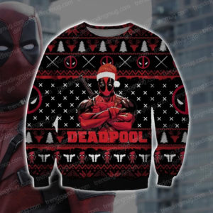 Deadpool Knitting Pattern 3D Print Ugly Christmas Sweater Jisubin Apparel