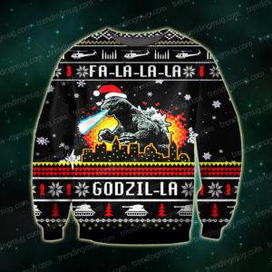 Funny Godzilla Knitting Pattern 3D Print Ugly Sweater Jisubin Apparel