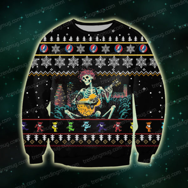 Grateful Dead Knitting Pattern 3D Print Ugly Sweater Jisubin Apparel