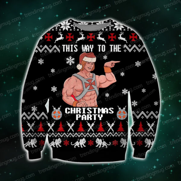 He Man Knitting Pattern 3D Print Ugly Christmas Sweater Jisubin Apparel