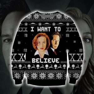 I Want To Believe Knitting Pattern 3D Print Ugly Christmas Sweater Jisubin Apparel