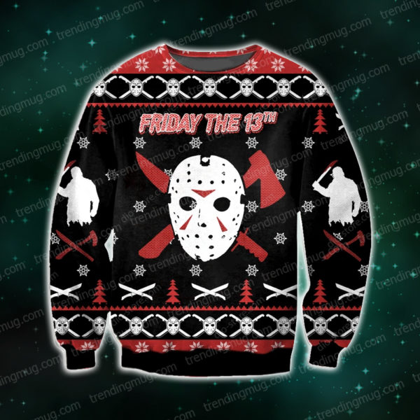 Jason Friday The 13Th Knitting Pattern 3D Print Ugly Christmas Sweater Jisubin Apparel