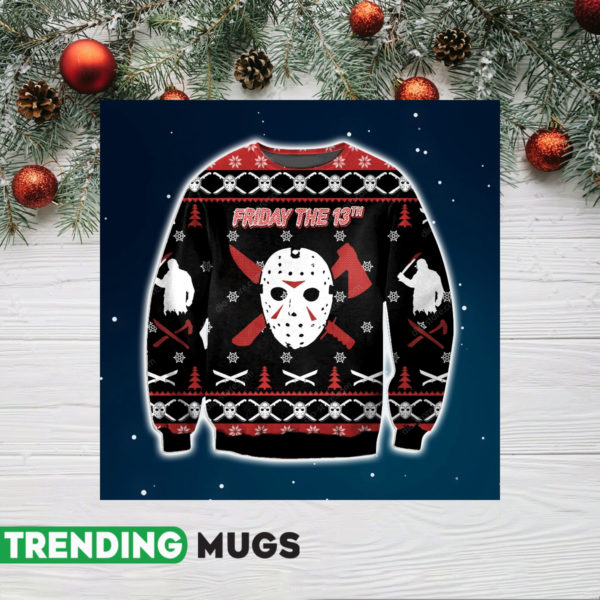 Jason Friday The 13Th Knitting Pattern 3D Print Ugly Christmas Sweater Jisubin Apparel