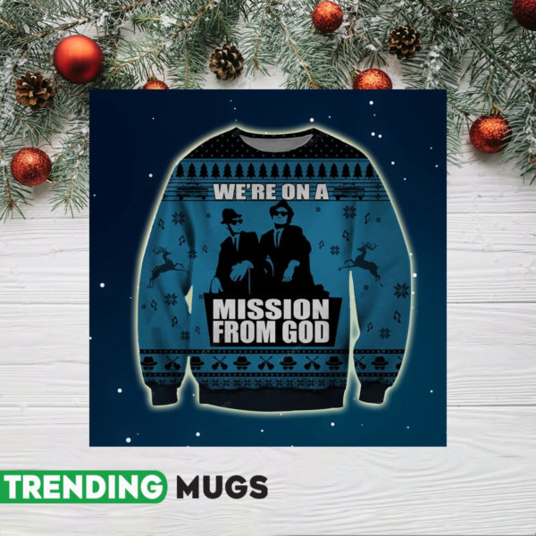 Mission From God 3D Print Ugly Christmas Sweater Jisubin Apparel