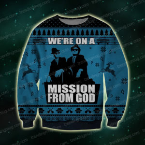 Mission From God 3D Print Ugly Christmas Sweater Jisubin Apparel