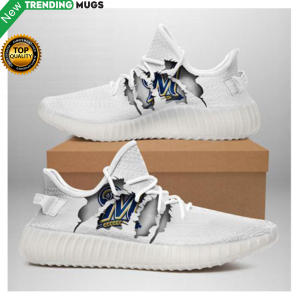 Milwaukee Brewers Ripped White Running Shoes Yeezy Sneaker Shoes & Sneaker