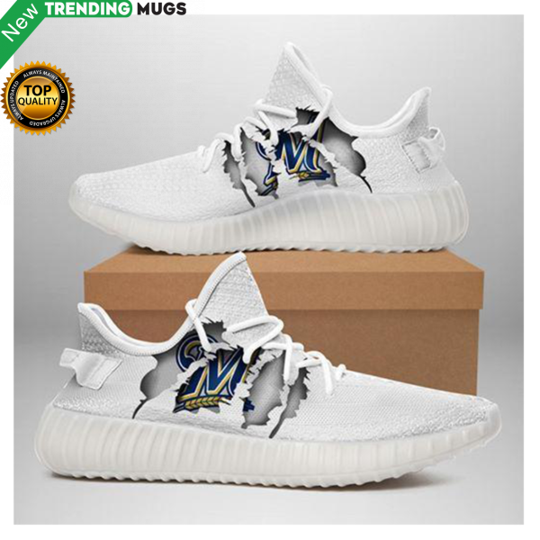 Milwaukee Brewers Ripped White Running Shoes Yeezy Sneaker Shoes & Sneaker
