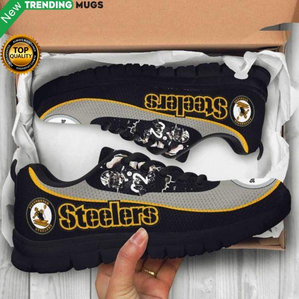 Pittsburgh Steelers Unisex Breathable Sneakers Football Custom Shoes Pittsburgh Steelers Cheap Sneakers Boost Shoes & Sneaker
