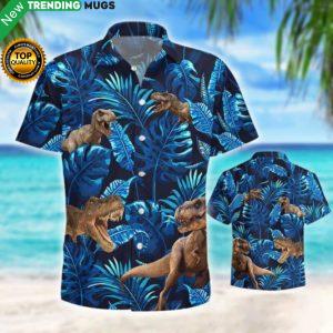 T Rex Tropical Hawaiian Shirt Jisubin Apparel