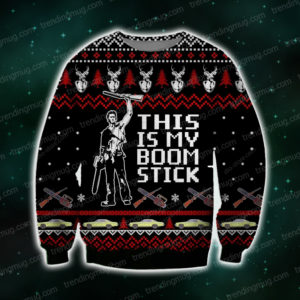 This Is My Boomstick Knitting Pattern 3D Print Ugly Christmas Sweater Jisubin Apparel