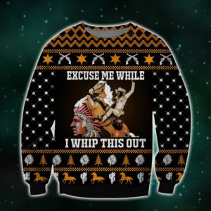 While I Whip This Out Knitting Pattern 3D Print Ugly Christmas Sweater Jisubin Apparel