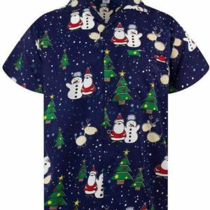 Funky Santa And Snowman Christmas Hawaiian Shirt Jisubin Apparel