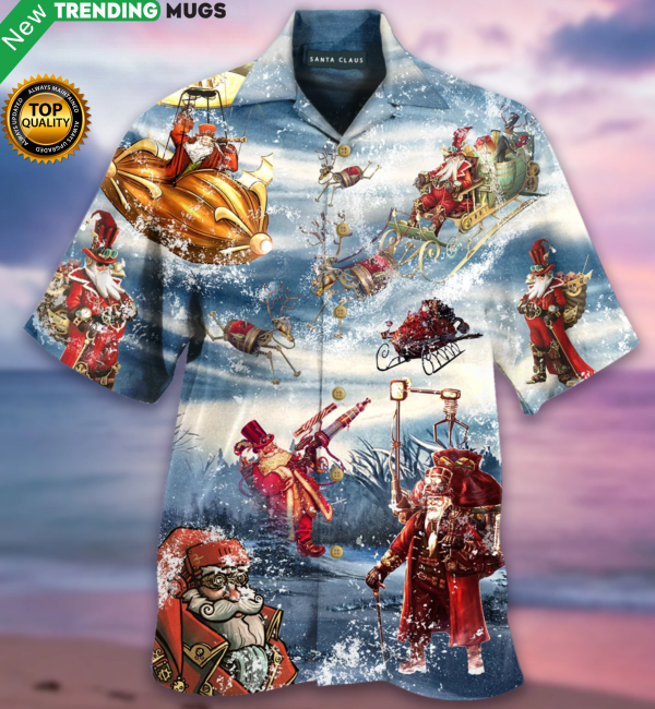 Merry Steampunk Christmas Hawaiian Shirt Jisubin Apparel