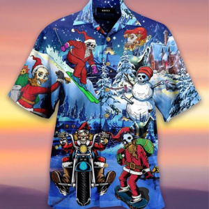 Merry Christmas With Skull Hawaiian Shirt Jisubin Apparel