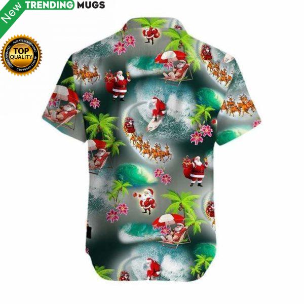 Santa Beach Christmas Hawaiian Shirt Jisubin Apparel
