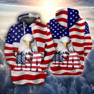 USA Flag Bald Eagle 3D Print Hoodie Jisubin Apparel