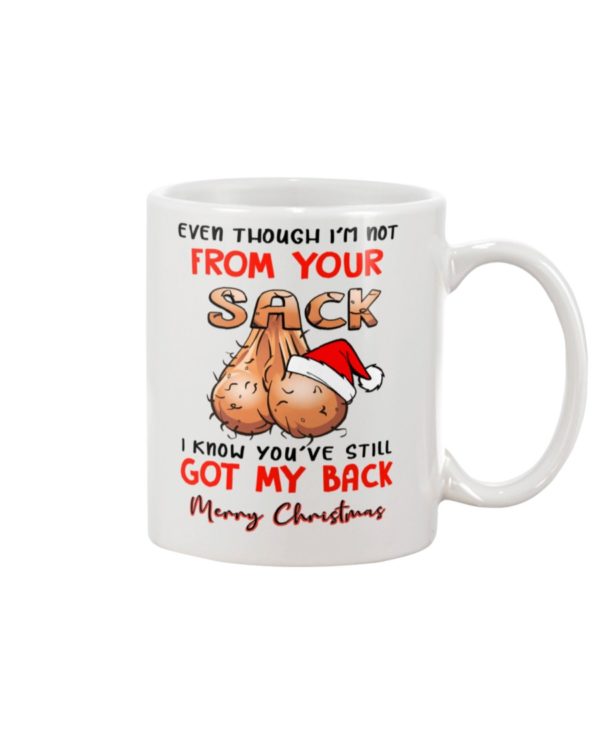 Even Though I'm Not From Your Sack I Know You've Still Got My Back Merry Christmas Mug Jisubin Apparel