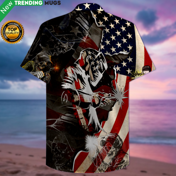 Patriotic Welder Hawaiian Shirt Jisubin Apparel