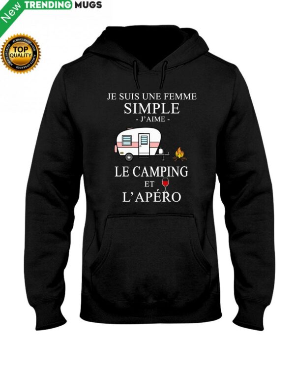 Camping Femme Simple Apero purple Hooded Sweatshirt Apparel